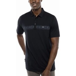 TravisMathew Thunder Roll Polo Shirt Men's 2XL Black Short Sleeve Golf NWT